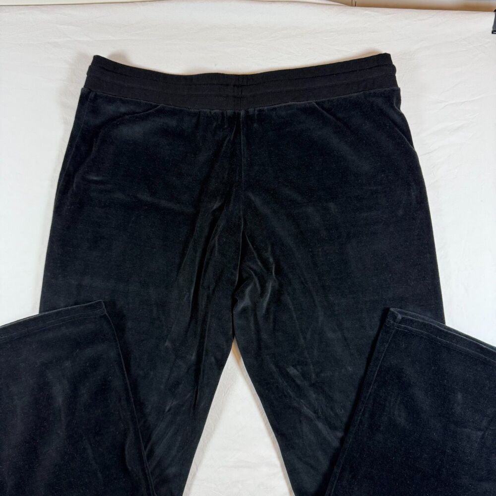 Whisper Me Black Velour Flare Pants Size XL Drawstring Waist - Picture 4 of 9